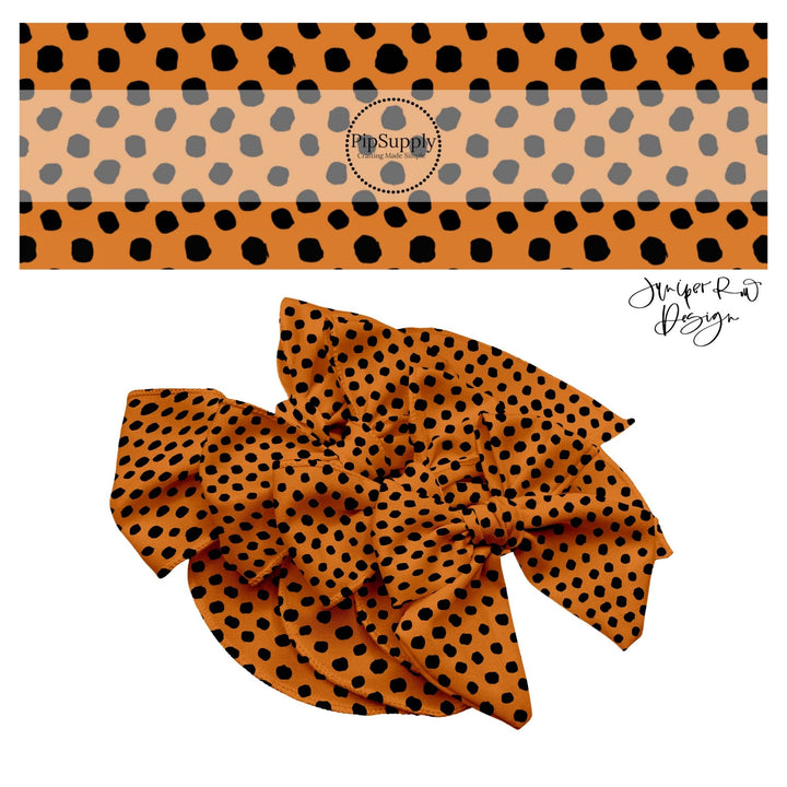 Black and Orange Speckles Hair Bow Strips