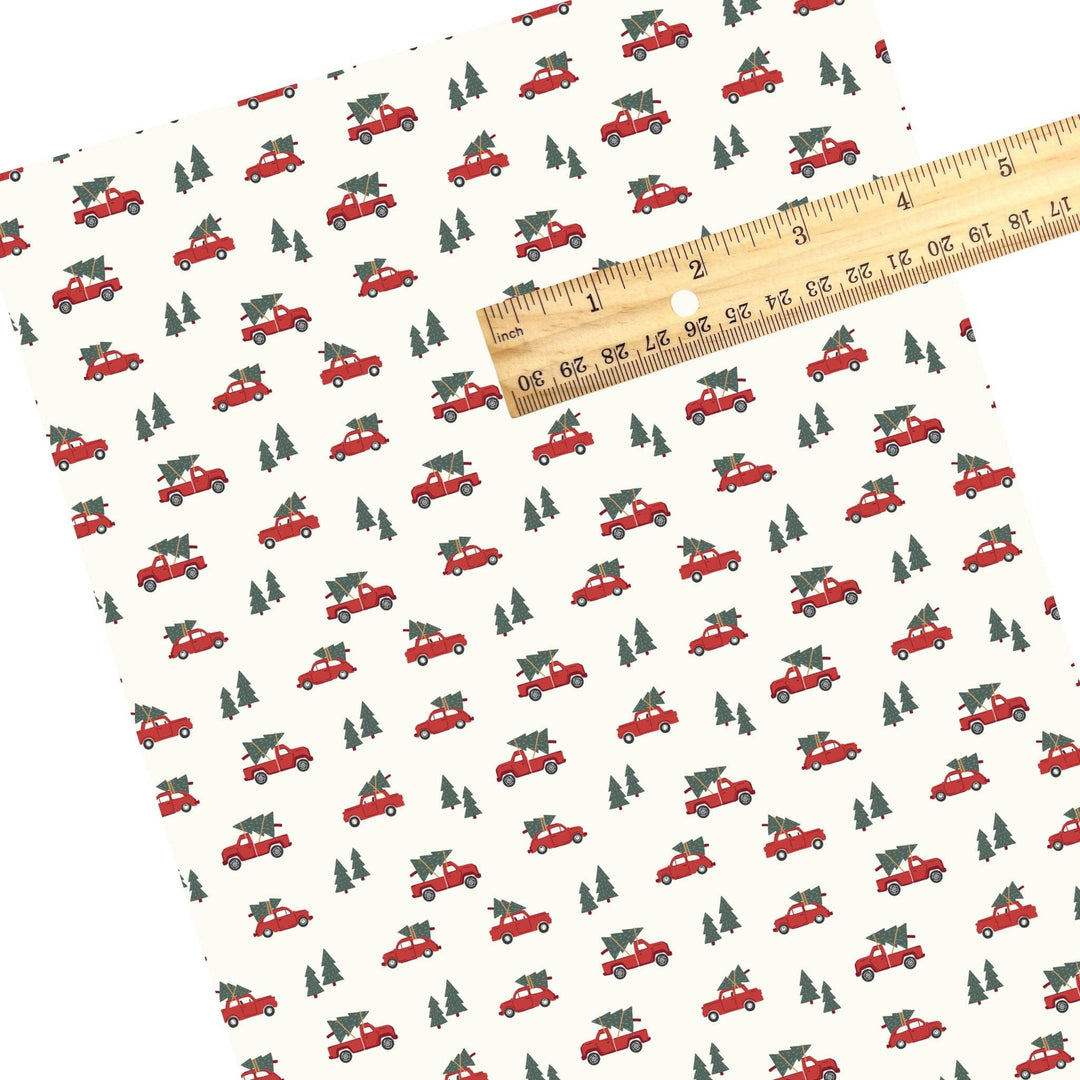 Little Red Truck Faux Leather Sheets