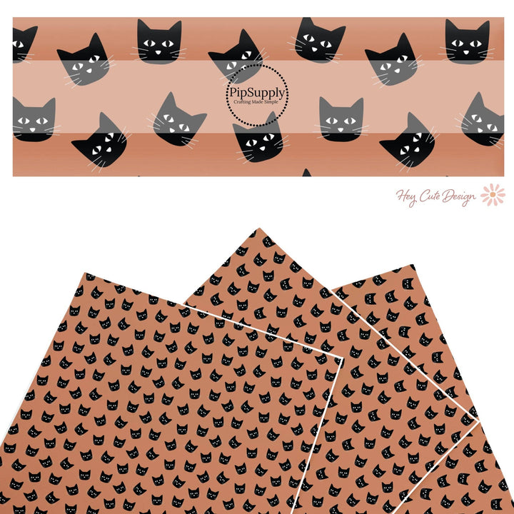 Cats on Antique Brass Faux Leather Sheets