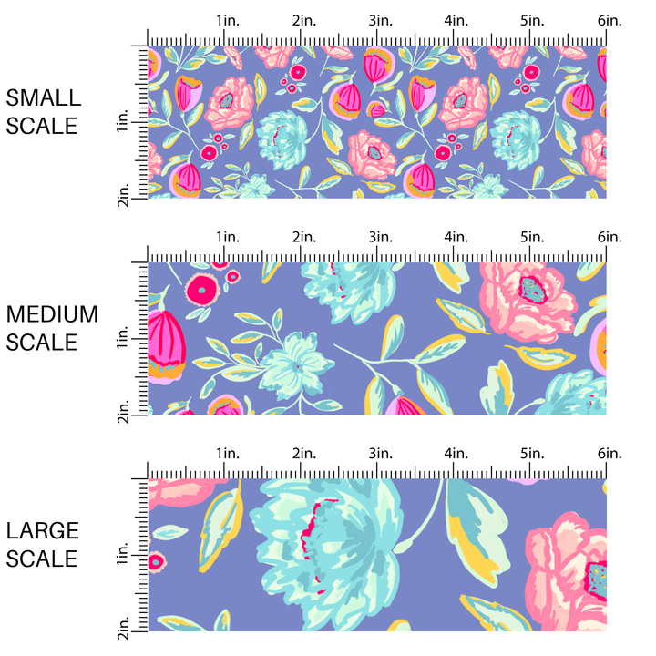 Bright Flora Purple Fabric By The Yard
