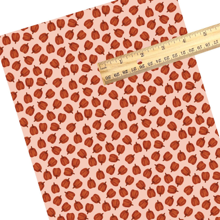 Burnt Orange Pumpkins Faux Leather Sheets