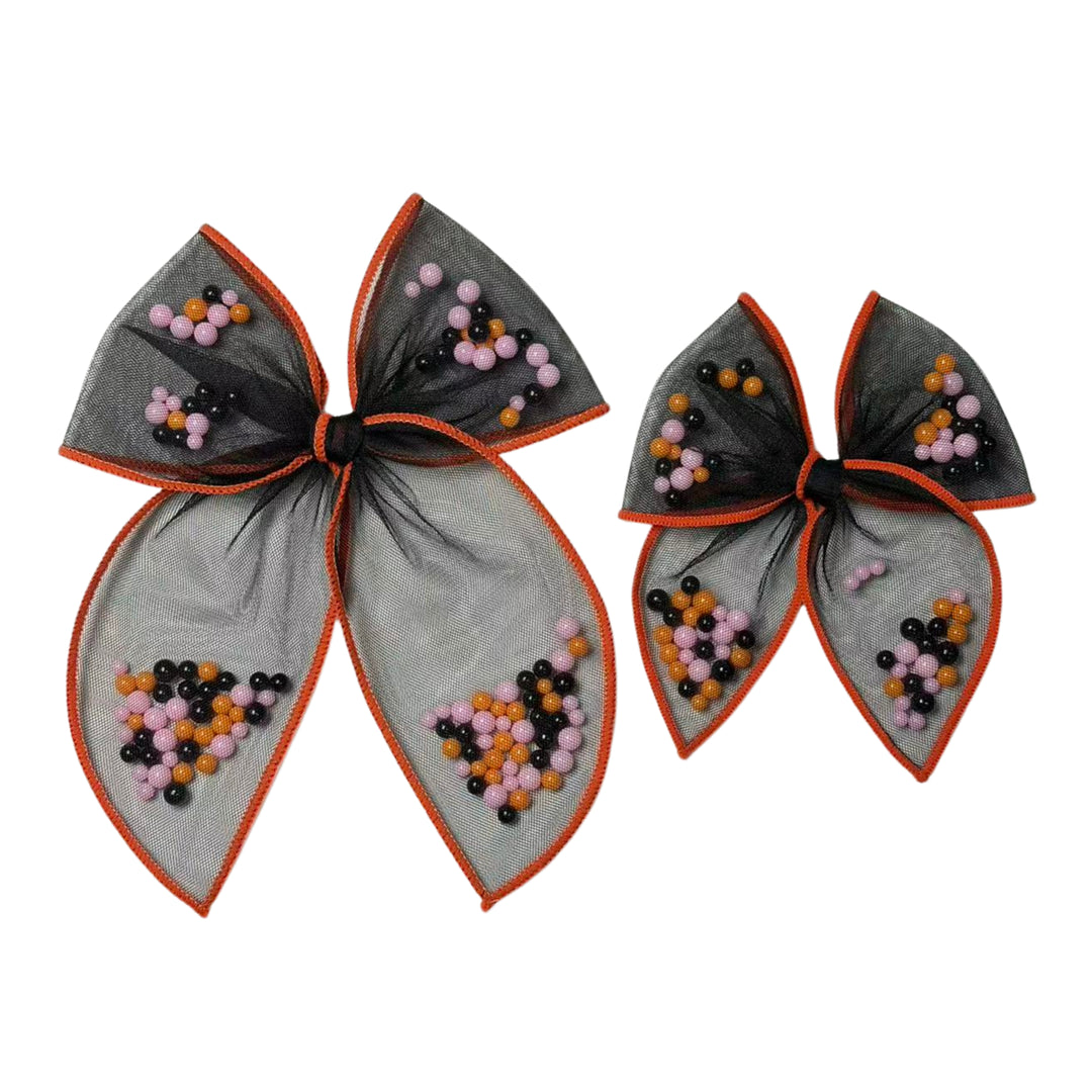 Trick Or Treat Shaker Hair Tied Bow w/ Clip