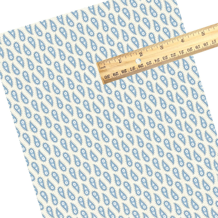 Blue Daisy Paisley Faux Leather Sheets