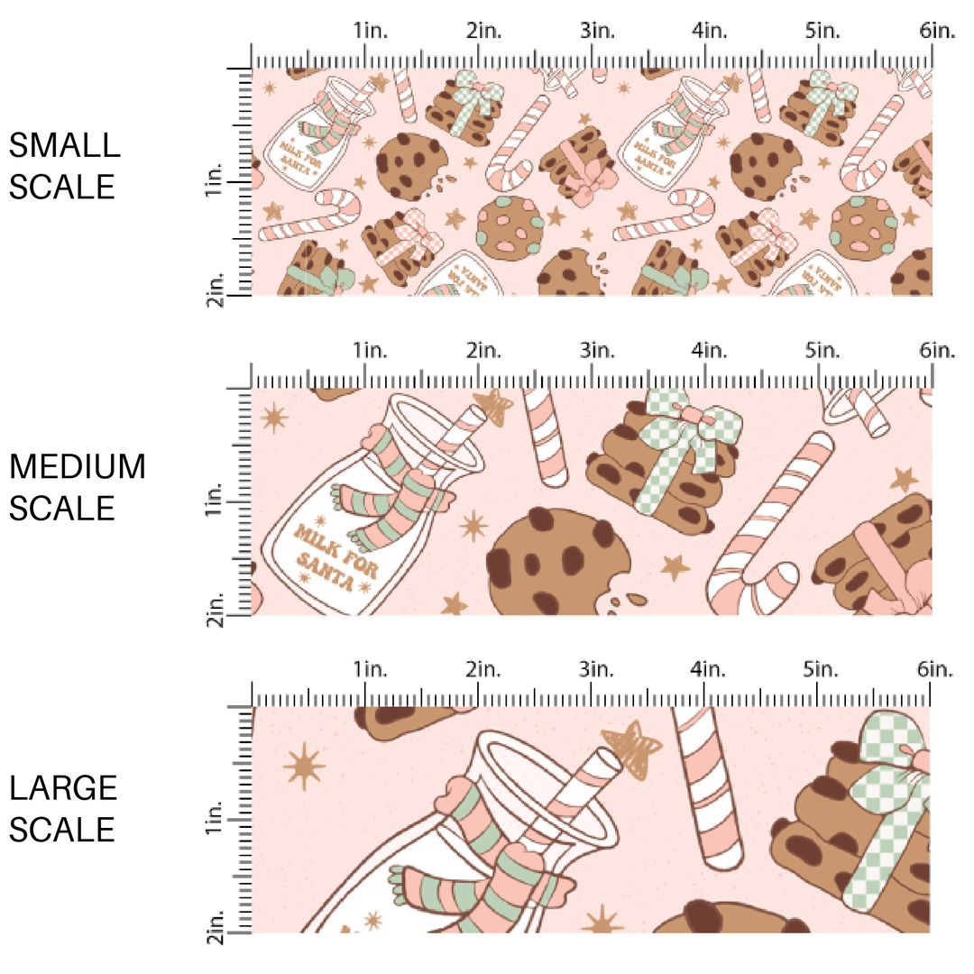 Cookies for Santa Baby Pink Fabric By The Yard