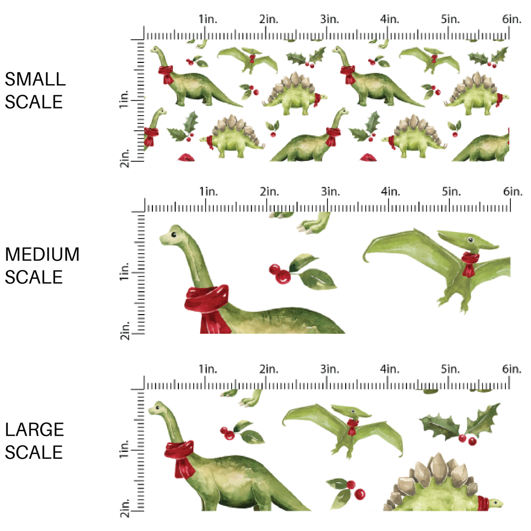 Christmas Dinos Fabric By The Yard