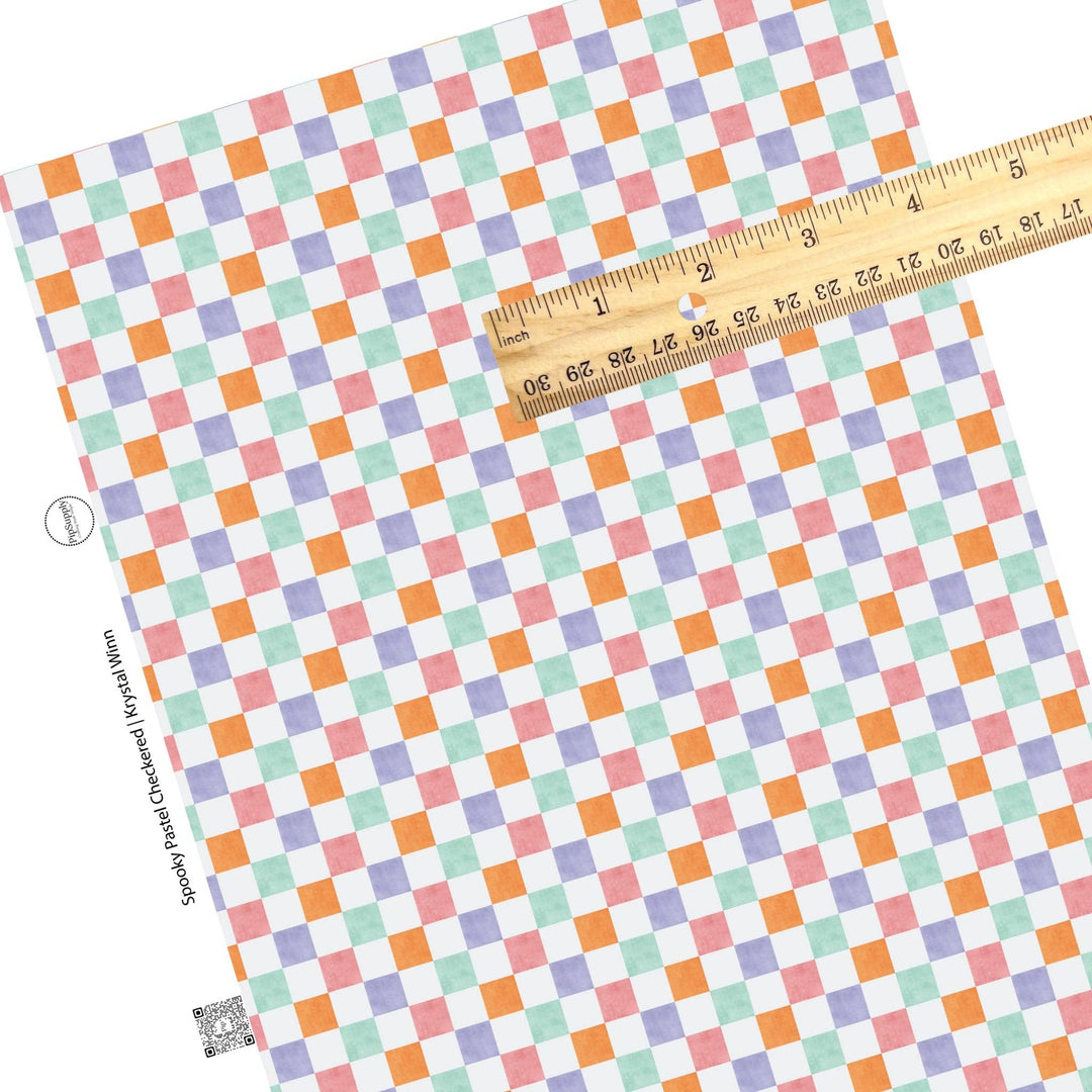 Spooky Pastel Checkered Faux Leather Sheets