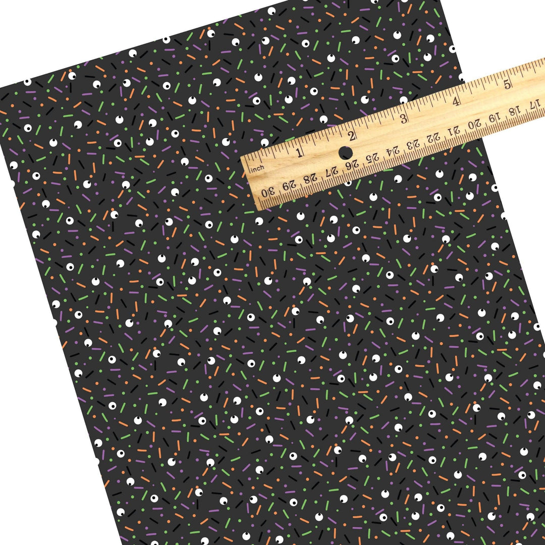 Halloween Sprinkles Faux Leather Sheets