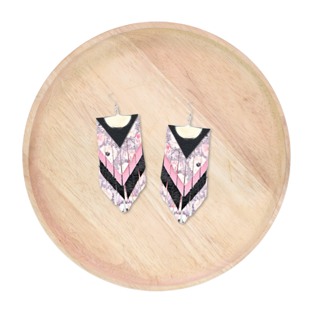 Layered Bat Wing Earrings Steel Rule Die