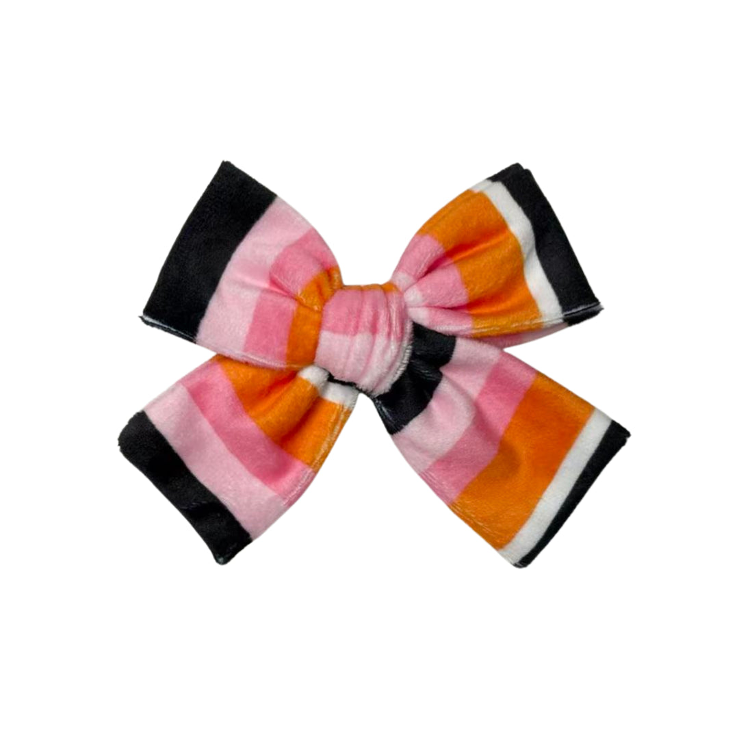 Candy Crush Pinwheel Velvet Bow w/ Clip