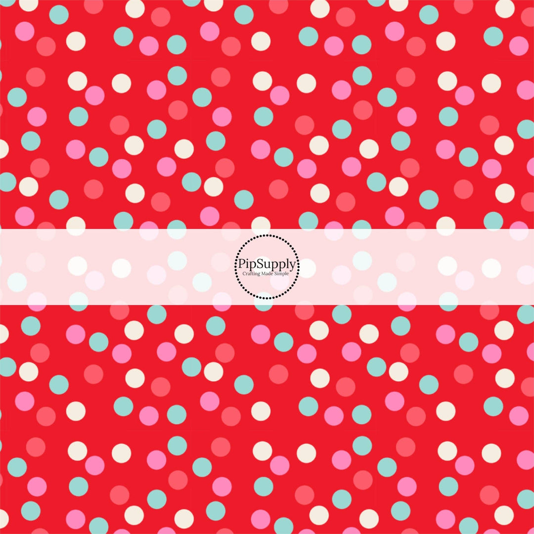 Joy To The World Dots Hair Bow Strips