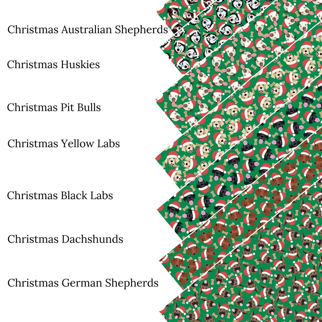 Christmas German Shepards Faux Leather Sheets
