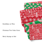 Wall Flower Graphics red and green Christmas fabric swatches.
