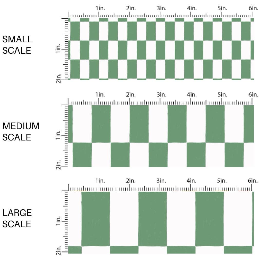 Christmas Green Checker Fabric By The Yard