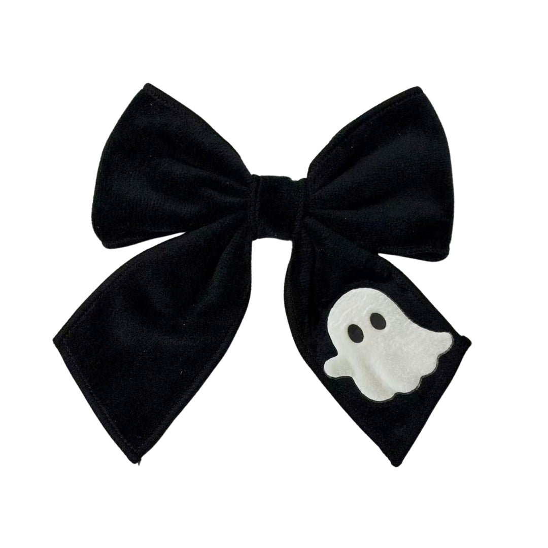 Black Haunt Velvet Bow w/ Clip