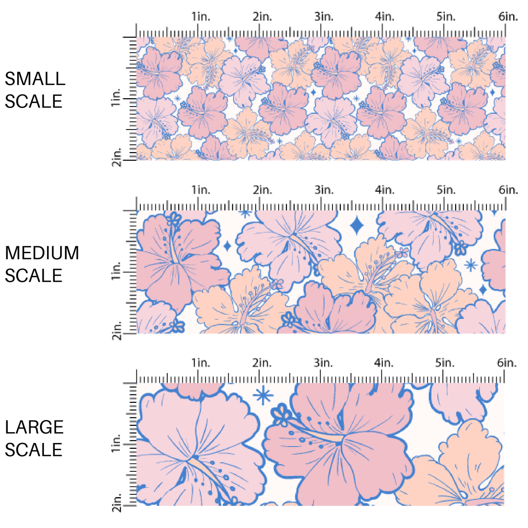 Delicate Hibiscus Fabric By The Yard
