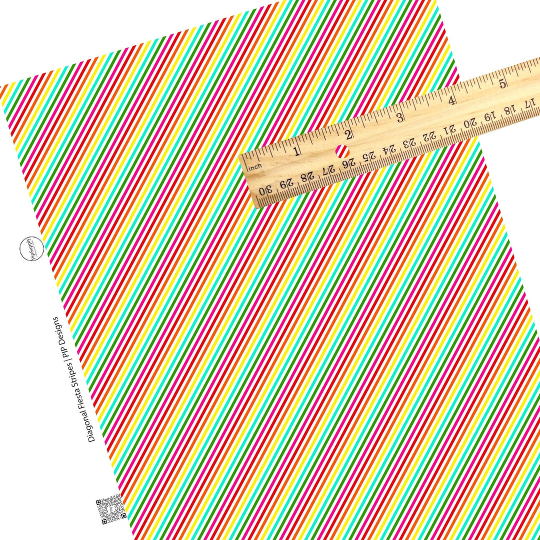 Diagonal Fiesta Stripes Faux Leather Sheets