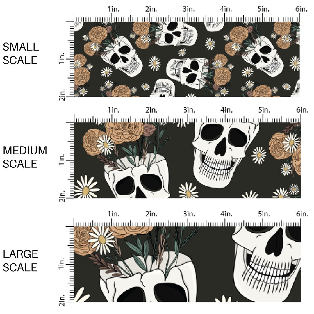 Flower Pot Skulls Fabric By The Yard