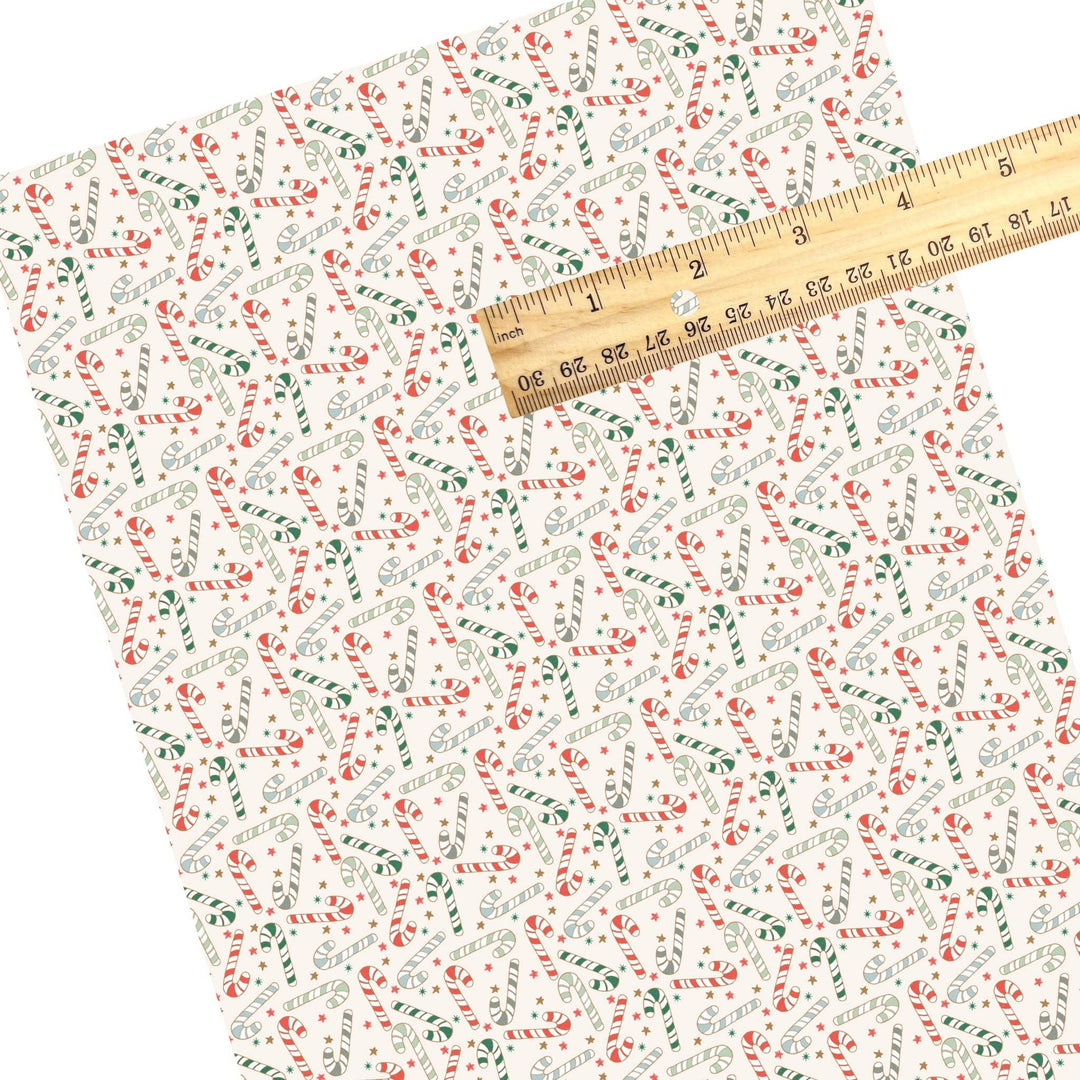 Retro Candy Canes Faux Leather Sheets