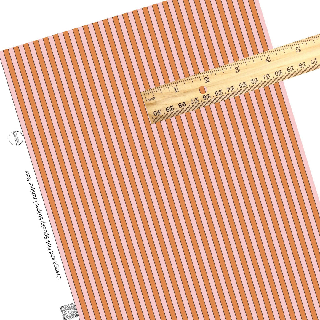 Orange and Pink Spooky Stripes Faux Leather Sheets
