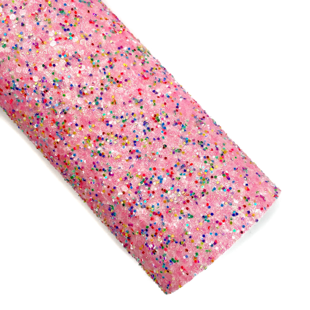 Rainbow Powder Glittered Glitter Faux Leather Sheets