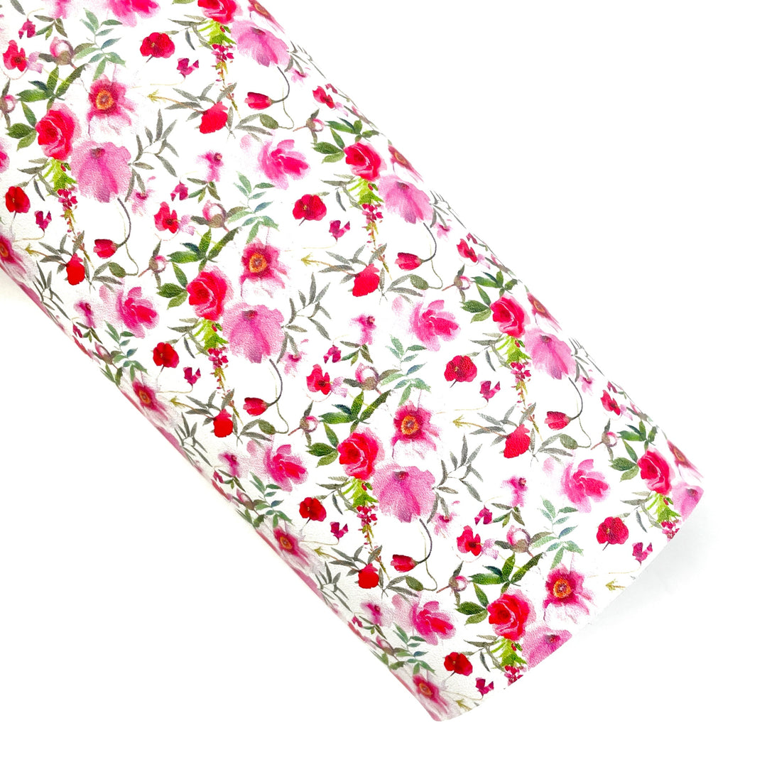 Wild Pink Floral Vegan Leather