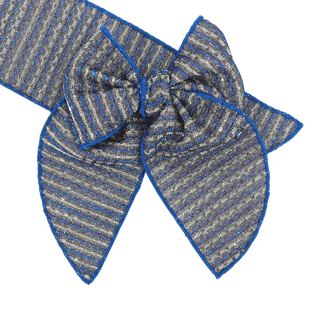 These patriotic finished edge fabric bow strips are made from glittered tulle front with cotton backing. Perfect for this summer and Independence Day! These hair no sew bow strips can be easily tied and attached to a clip for a finished hair bow. Hand wash in cold water and air dry.