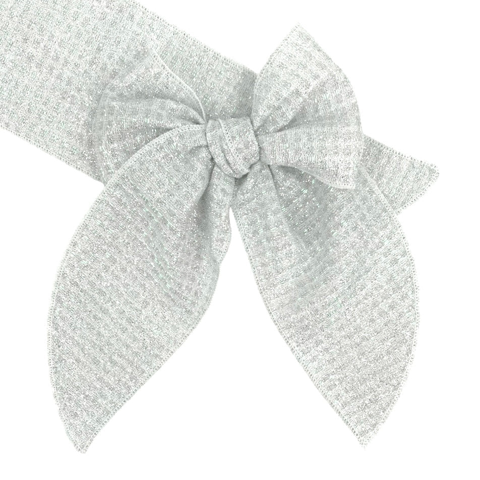 White Glitter JB Effortless Bow Strips - Large Serged Edge