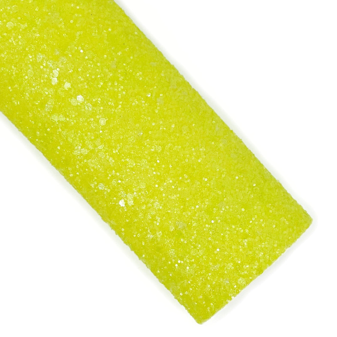 Lemon Lime Glittered Glitter Faux Leather Sheets