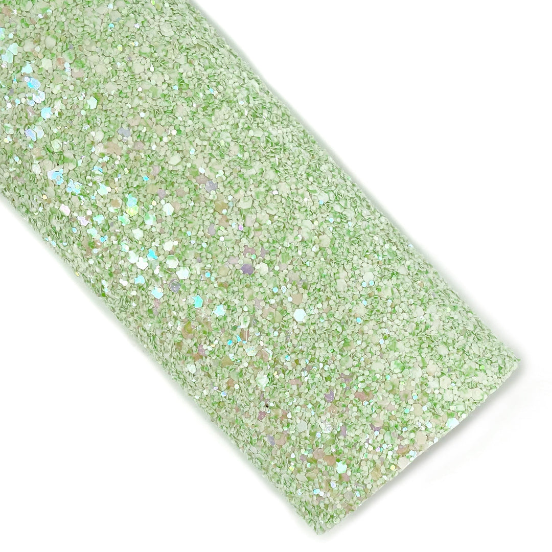 Green Marble Iridescent Glitter Faux Leather Sheets