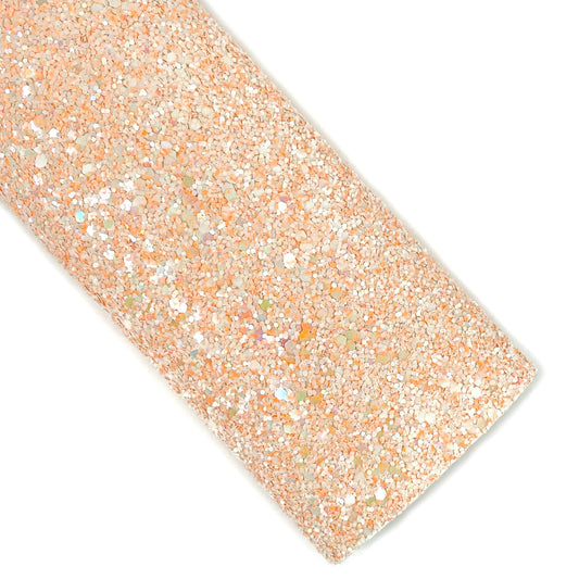 Orange Marble Iridescent Glitter Faux Leather Sheets