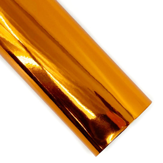 Orange Mirror Patent Vegan Leather Sheets