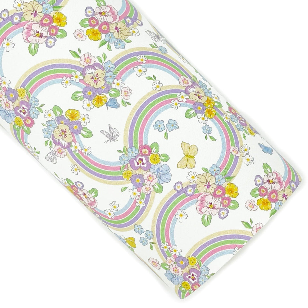 Floral Rainbows Vegan Leather