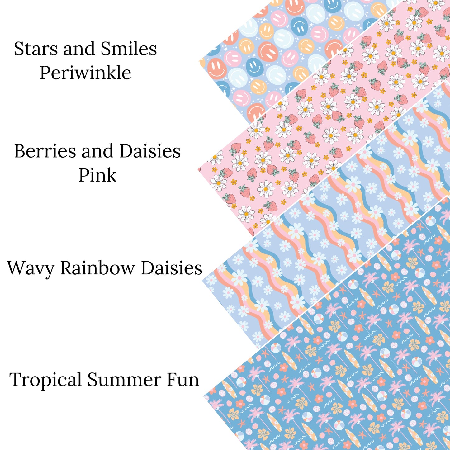 Wavy Rainbow Daisies Faux Leather Sheets