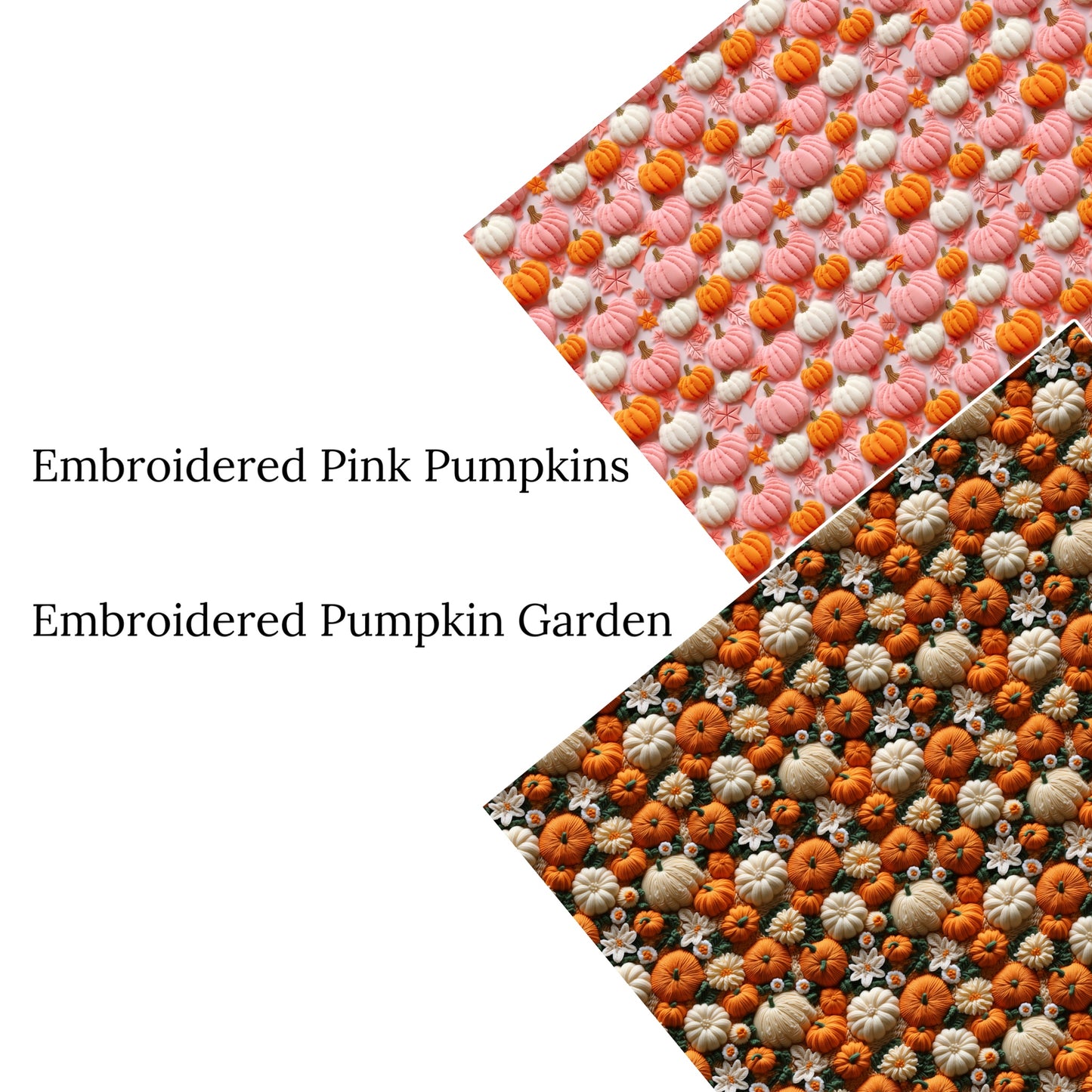 Embroidered Pumpkin Garden Faux Leather Sheets