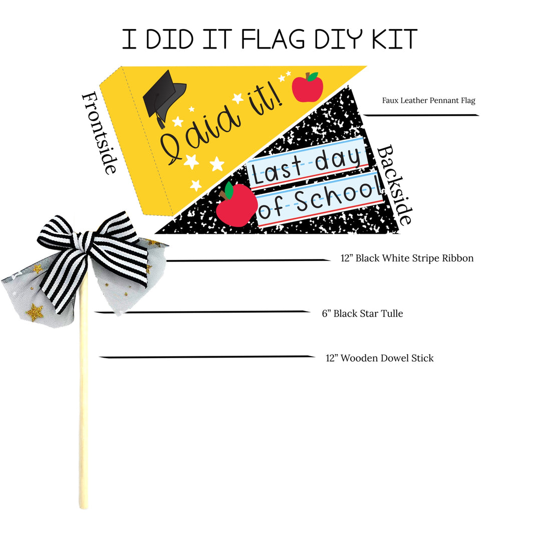 I Did It Graduation Faux Leather DIY Flag & Digital Download