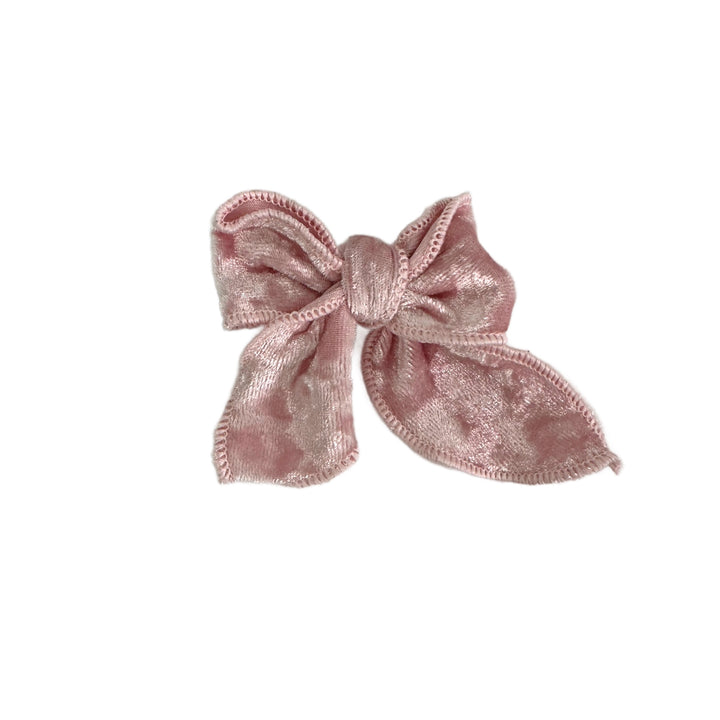 Crushed Velvet Holiday Dreams Petite Tied Bows w/Clip