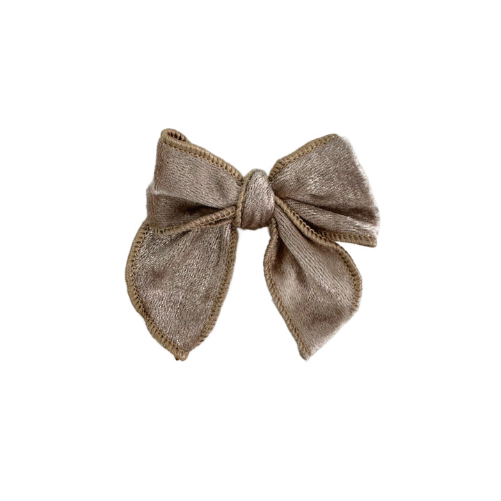 Crushed Velvet Holiday Dreams Petite Tied Bows w/Clip