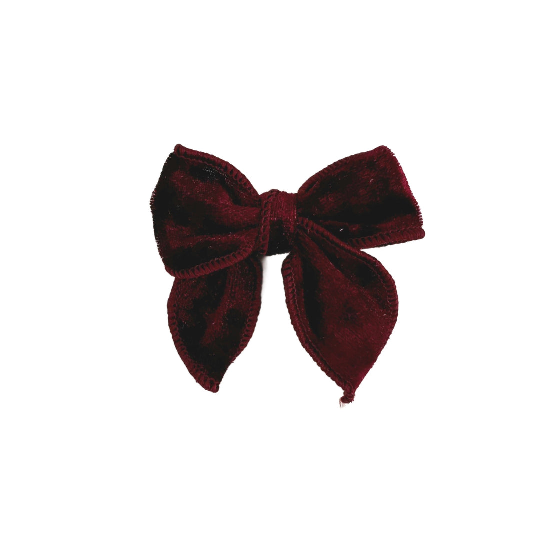 Crushed Velvet Holiday Dreams Petite Tied Bows w/Clip