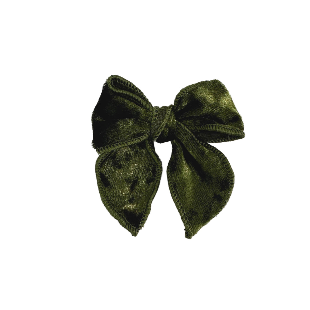 Crushed Velvet Holiday Dreams Petite Tied Bows w/Clip