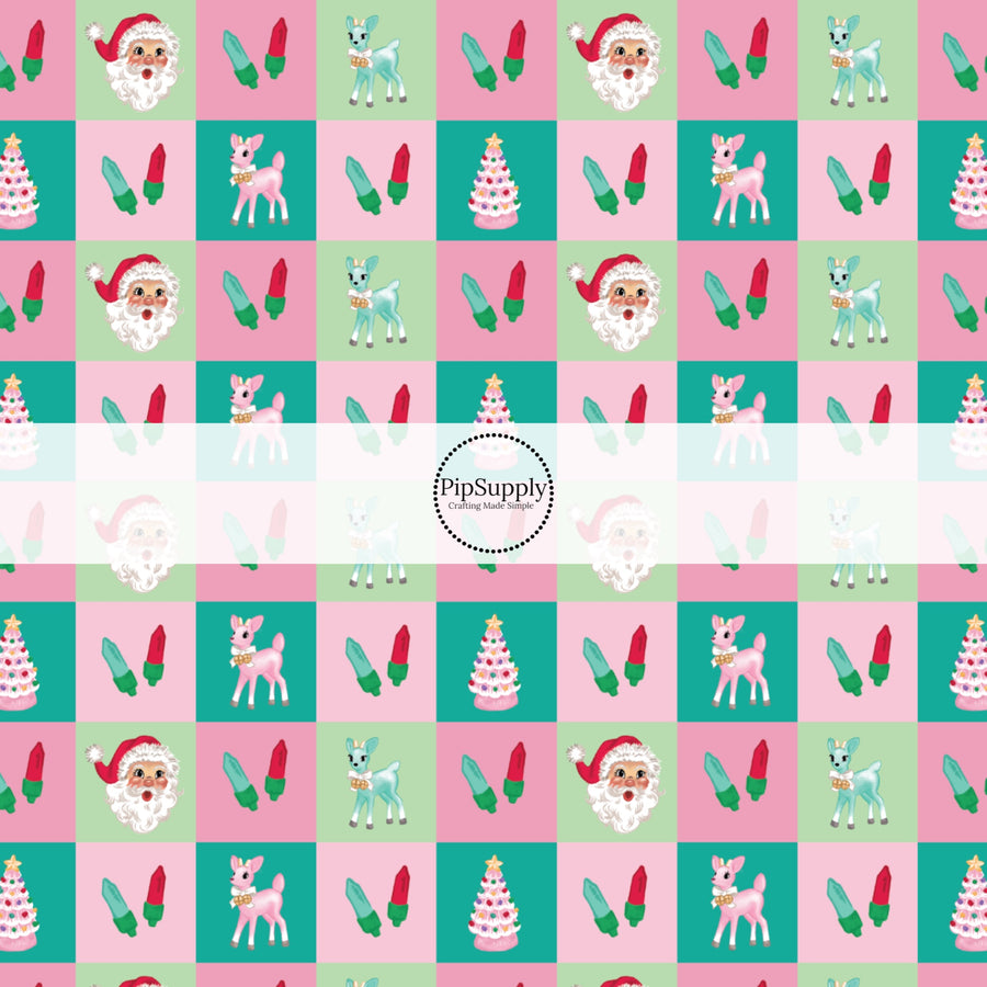 christmas character vintage checker