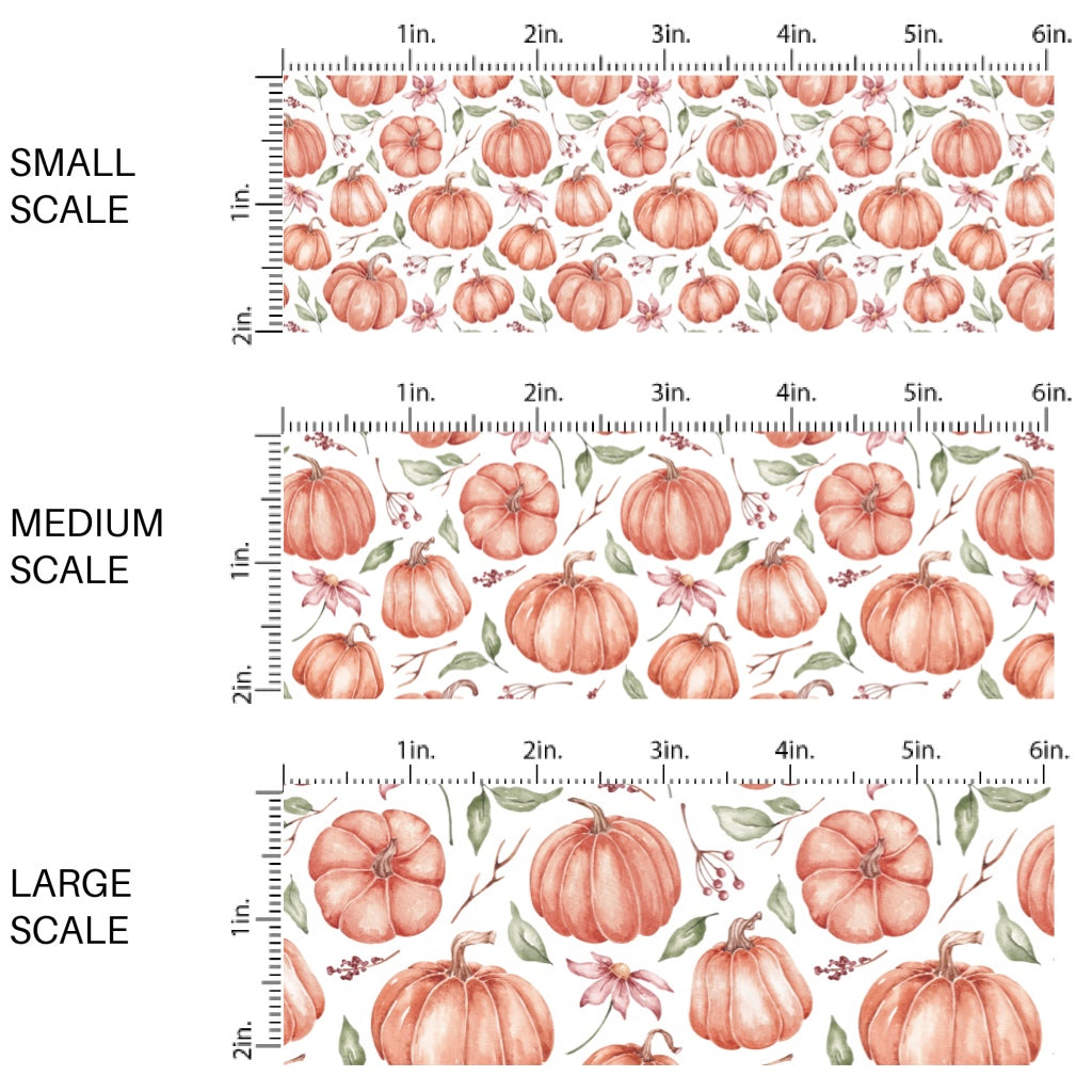 Watercolor Plump Pumpkin Fabric By The Yard