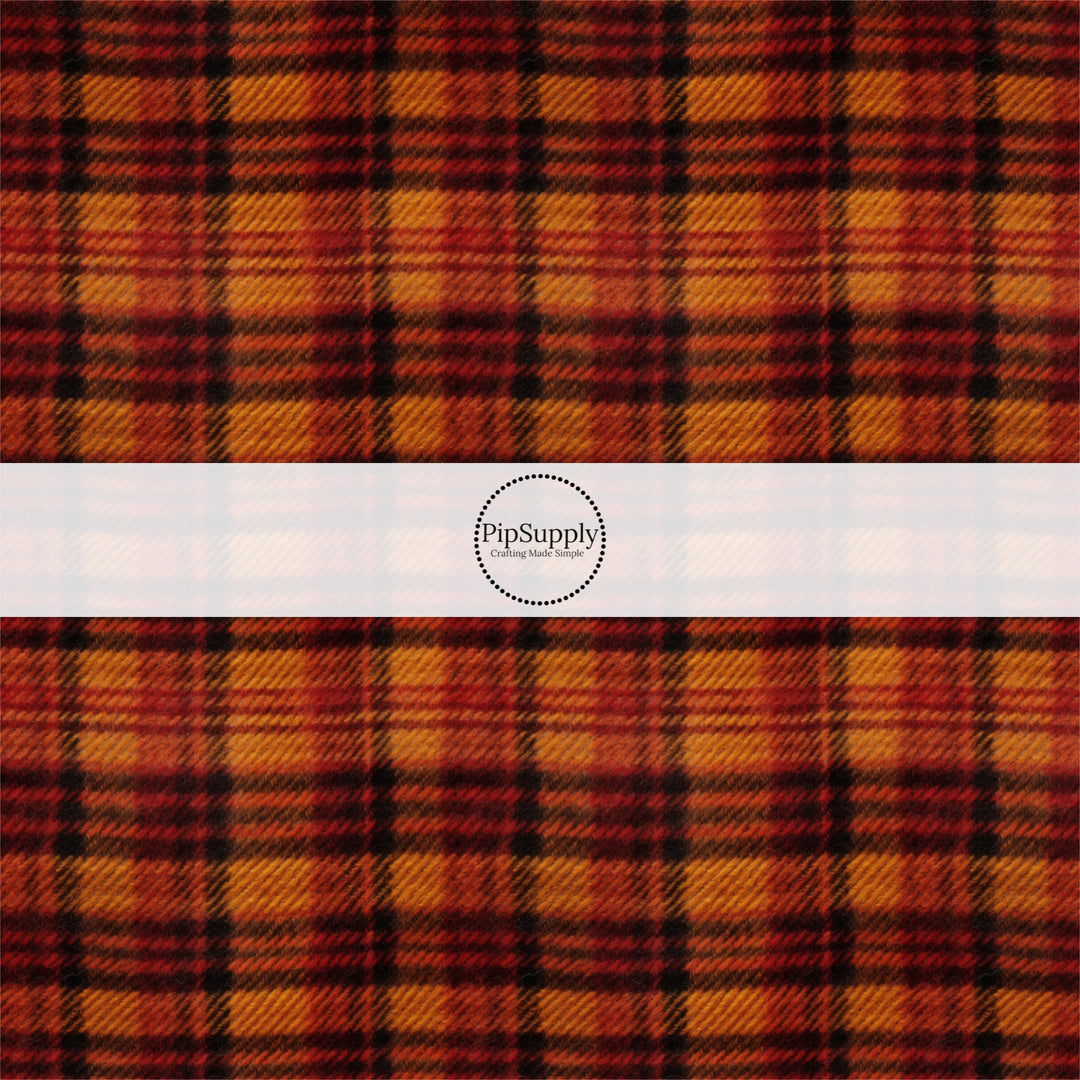 multi dark orange flannel gingham