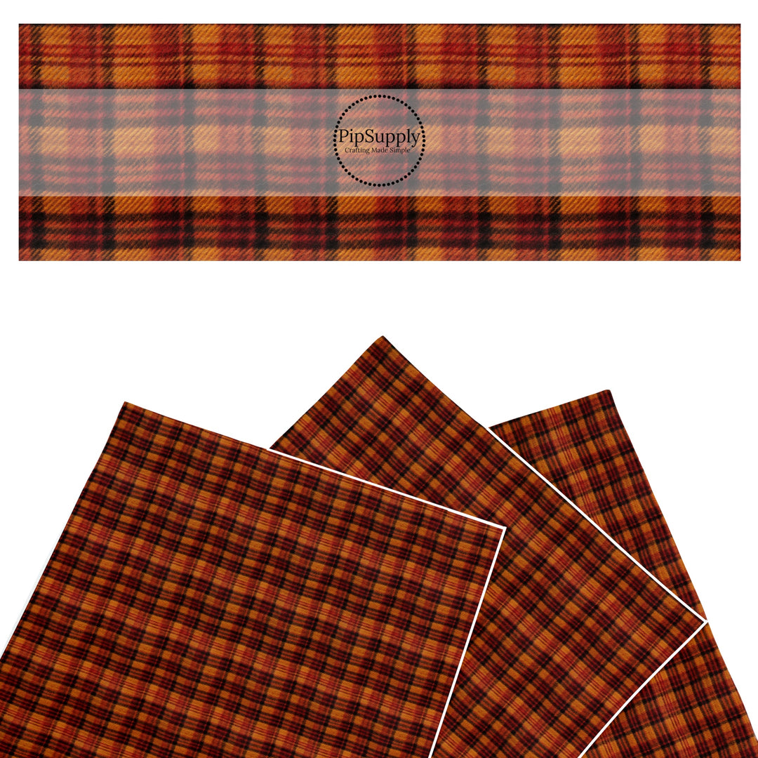 orange pumpkin colored flannel plaid