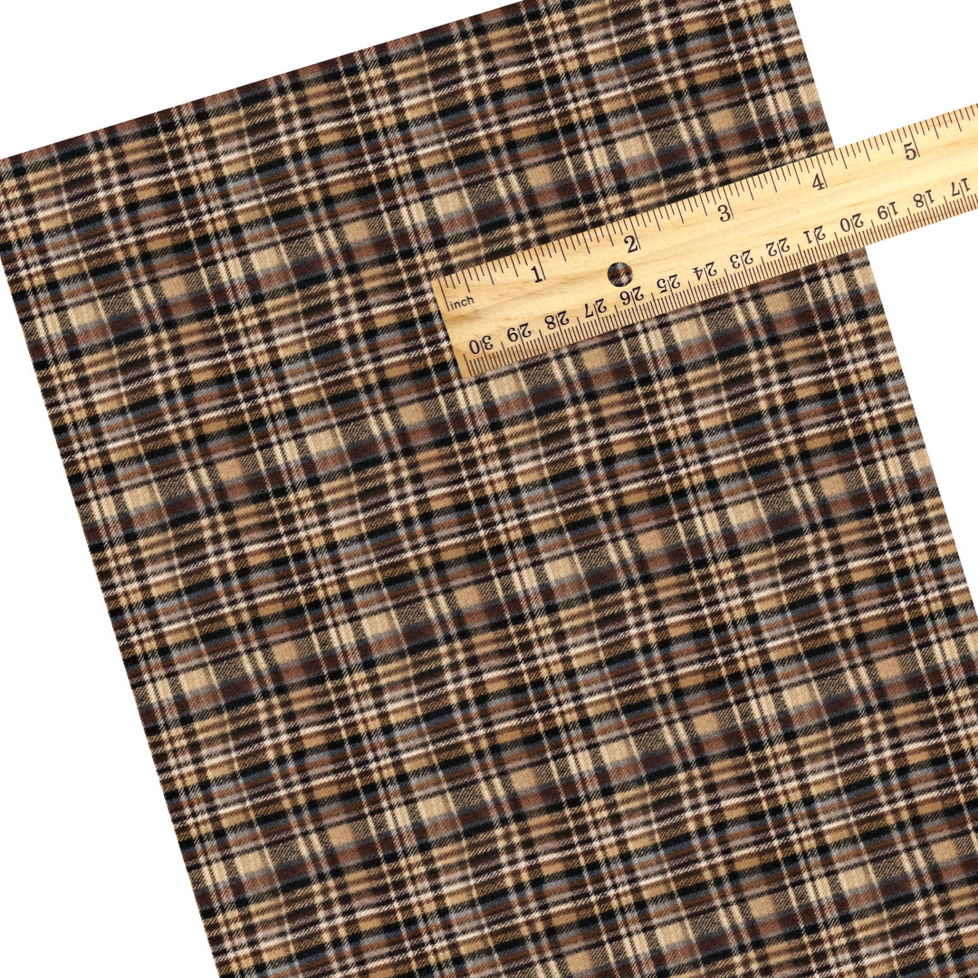 Autumn Wood Cozy Plaid Fabric By The Yard Faux Leather Sheets