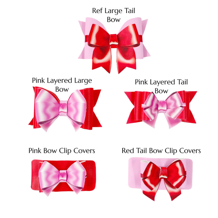 Red/Pink Layered Faux Leather DIY Hair Bow