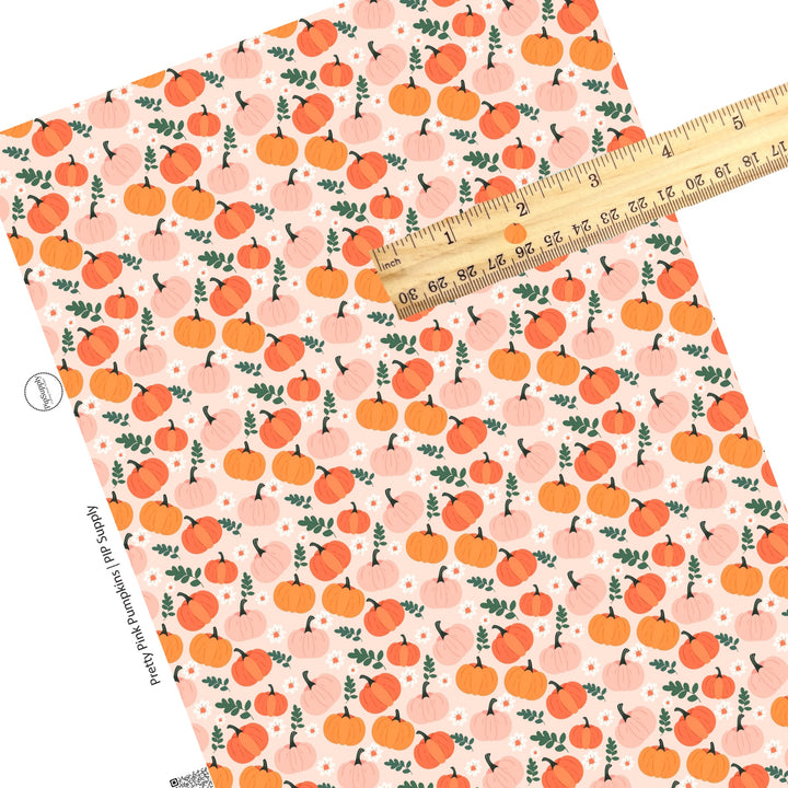 Pretty Pink Pumpkins Faux Leather