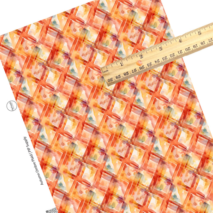 Autumn Ombre Plaid Faux Leather