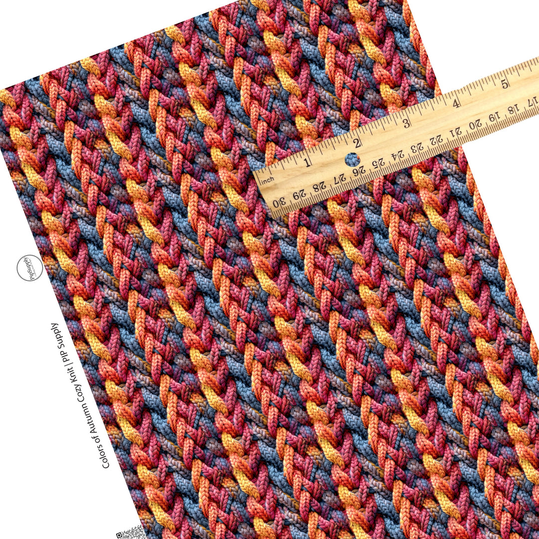 Colors of Autumn Cozy Knit Faux Leather