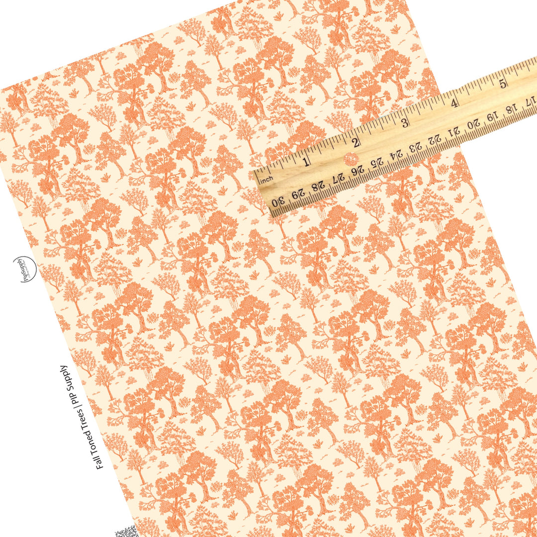 Fall Toned Trees Faux Leather
