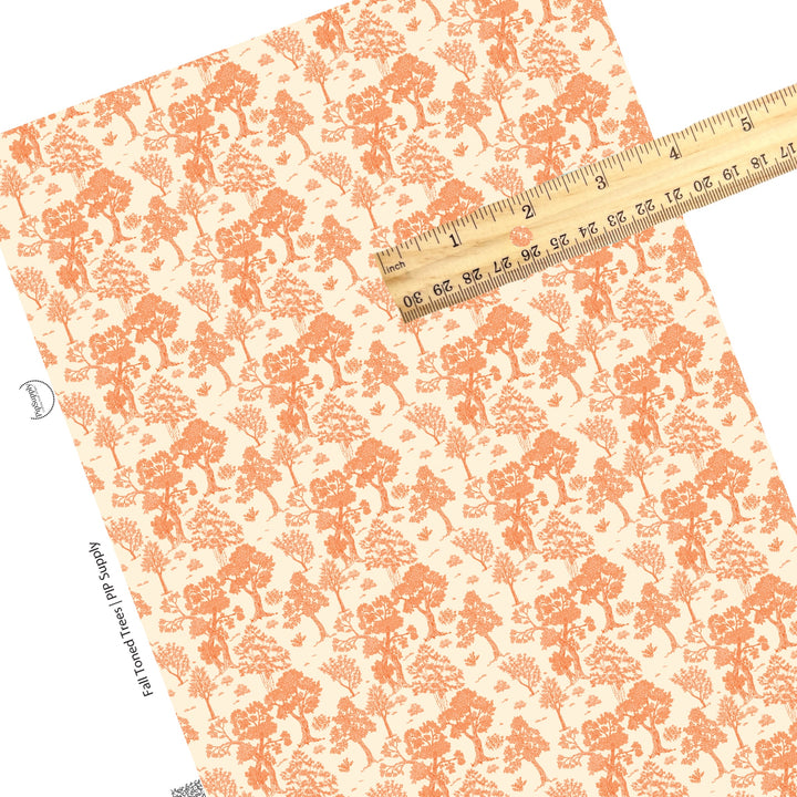 Fall Toned Trees Faux Leather